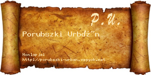 Porubszki Urbán névjegykártya